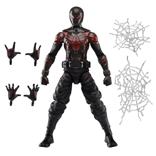 Image of Spider-Man Marvel Legends Series Gamerverse Miles Morales Brooklyn 2099 Suit Action Figure, Black