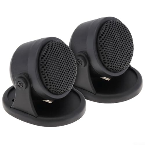 Image of Caswynlife 2 Pcs Car Dome Tweeters, High Efficiency Audio Speakers, 4 Ohm 12V High Frequency Sound System For Auto Stereo Upgrade, Black