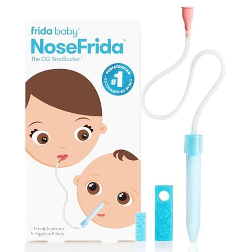 Image of Frida Baby NoseFrida the SnotSucker: Nasal Aspirator for Baby, Baby Nose Sucker, NoseFrida + 4 Hygiene Filters