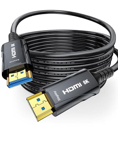 Image of Cratree 8K Fiber Optic HDMI Cable 50M,HDMI Cable High Speed 48Gbps,8K 60Hz 4K 120Hz HDCP 2.2 2.3 HDR10,Compatible with HDTV Xbox Blu-ray Monitor Laptop Projector