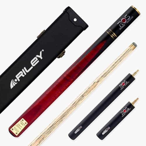 Image of BAIZE MASTER Riley RONNIE O'SULLIVAN Endorsed Limited Edition Ash Snooker and English Pool Cue 9.5mm Leather Tip - 57 Inch, 17-19oz (ARG-54 with Riley Hard Case & Extensions)