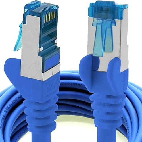 Image of 1aTTack.de 7.5m - CAT6a - network cable blue - 1 piece CAT 6 A patch cable 10000 Mbit s SFTP PIMF 500 MHz compatible with CAT5 CAT6 CAT7 DSL Internet Switch Router