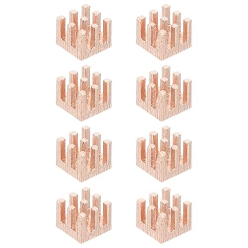 Image of PATIKIL Copper Heatsink 6x6x5mm, 8 Pcs Heat Sink Cooler Radiator for Raspberry Pi Chip CPU Power Transistor FET IC Power Amplifier