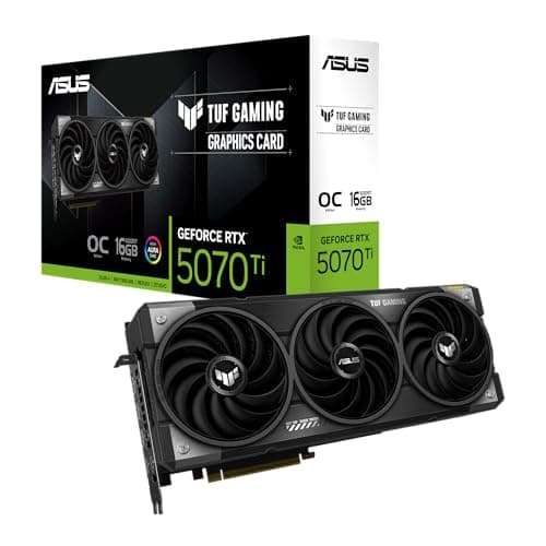 Image of ASUS TUF Gaming GeForce RTX 5070 Ti 16GB GDDR7 Gaming Graphics Card (PCIe 5.0, HDMI/DP 2.1, 3.125-slot, military-grade components, protective PCB coating, axial-tech fans)
