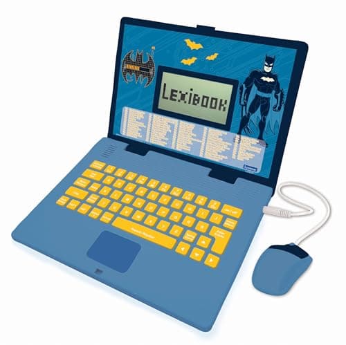Image of Lexibook, Batman Educational and Bilingual Laptop French/English, Toy with 124 Activities to Learn Mathematics, Dactylography, Logic, Clock, Play Games and Music, JC598BATi1LXB
