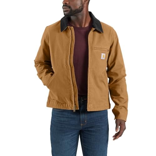 Image of Carhartt Men's Rugged Flex Relaxed Fit Duck Detroit Jacket, Carhartt Brown, S