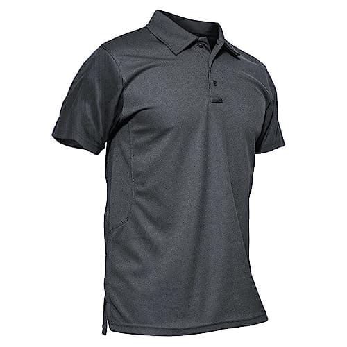 Image of KEFITEVD Men's Golf Shirts Quick Dry Polo Tees Lightweight Breathable T Shirts Summer Short Sleeve Tops,Grey,M