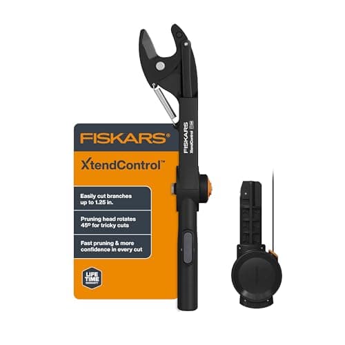 Image of Fiskars XtendControl Rotating Tree Pruner Head with Automatic Cord Reel with 45 Degree Rotation, Compatible with All XtendControl Extension Poles (Pole Not Included)