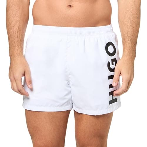 Image of HUGO Men's Abas Swim Trunks, Summer White, S