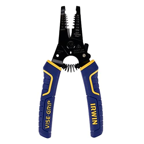 Image of IRWIN 2078316 Vise-Grip Wire Stripping Tool/Wire Cutter, Yellow|grey|blue|black, 6-Inch