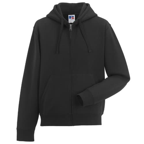 Image of Russell Mens Authentic Full Zip Hooded Sweatshirt / Hoodie (S) (Black)