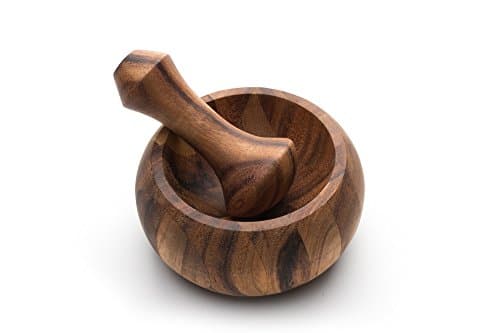 Image of Ironwood Gourmet 28341 Olmec Mortar and Pestle, Acacia Wood, Brown
