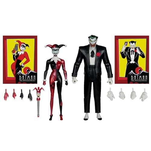 Image of McFarlane Toys - Batman: The Animated Series Harley Quinn and The Joker (Mad Love 2 Pack) 6in Action Figures Gold Label