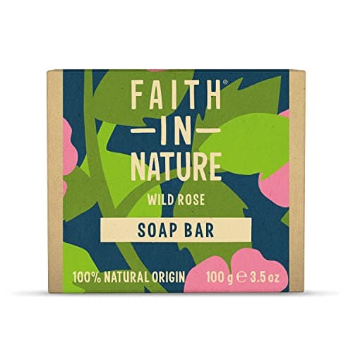 Image of Faith In Nature Natural Wild Rose Hand Soap Bar, Restoring, Vegan & Cruelty Free, No SLS or Parabens, 100g