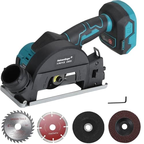 Image of Cordless Circular Saw & Mini Angle Grinder Compatible with Makita 18V Battery(Not Included), 2-in-1 Brushless Motor, 3-Speed, 100mm,Reversible for Wood, Metal, Tile, Plastic