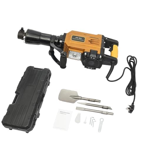 Image of Hex Demolition Hammer | 220V, 1700W Concrete Breaker Pneumatic Drill | Impact Force Jack Hammer, Vibration-Cushioned Handle, with 3 Different Drill bits