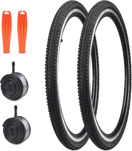 Image of MEGHNA 24x1.5 & 26x1.5 Inch Bike Tyres (40-507/40-559) - 40 PSI, Low Rolling Resistance - Foldable Tire- for City Commuter/Hybrid/Folding/Mountain & Retro Bicycles (26x1.5 Inches)