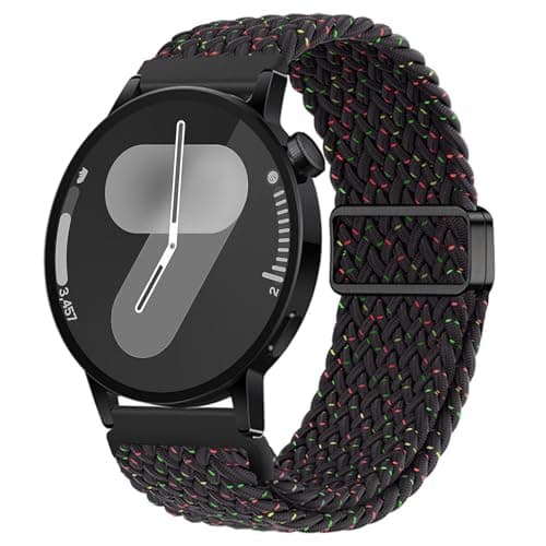 Image of ZZMY Compatible with Samsung Galaxy Watch 7 Strap Magnetic Galaxy Watch 6 5 4 Braided Nylon Loop 44mm 40mm/Watch5 Pro 45mm/Watch6 Classic 43mm 47mm,GTS 4 Vivoactive 3 5 6 Band (Starlight Black)