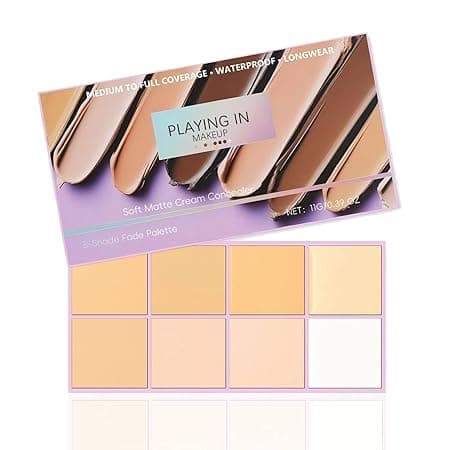 Image of Instant Flawless Coverage Concealer,Soft Matte Cream Concealer,8 Shade Fade Palette,Corrects Dark Circles,Waterproof Full Coverage Cream for Blemishes & Cover,Long-Lasting Lightweight (Light Color)