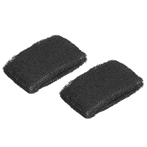 Image of PATIKIL Sports Wristbands 8x5cm, 2 Pack Cotton Terry Cloth Absorbent Sweatband for Tennis Basketball Working Out Athletic Running, Black