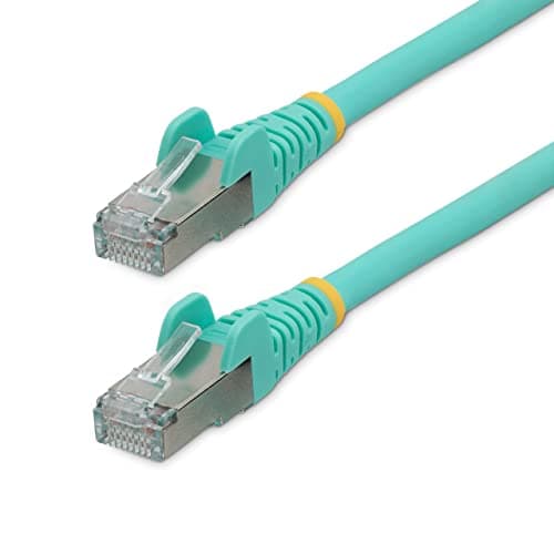Image of StarTech.com 2m CAT6a Ethernet Cable - Low Smoke Zero Halogen (LSZH) - 10 Gigabit 500MHz 100W PoE RJ45 S/FTP Aqua Network Patch Cord Snagless w/Strain Relief (NLAQ-2M-CAT6A-PATCH)