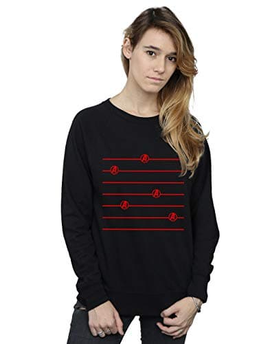 Image of Marvel Women's Avengers Endgame Logo Stripes Sweatshirt Black XX-Large