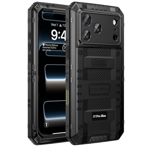 Image of seacosmo for iPhone 17 Pro Max Metal Case, IP68 Waterproof Heavy Duty Shockproof Cover with Built-in Screen Protector, Full Body Sealed Protection Tough Armour Case for iPhone 17 Pro Max 6.9''- Black
