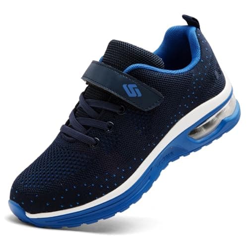 Image of Unitysow Kids Trainers Boys Girls Walking Sneakers Athletic Running Shoes Childrens Lightweight Breathable Tennis Sports Shoes,Blue,13 UK Child