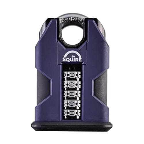 Image of Henry Squire Stronghold 5 Wheel Closed Shackle Combi Hardened Steel Padlock with Weather Cover