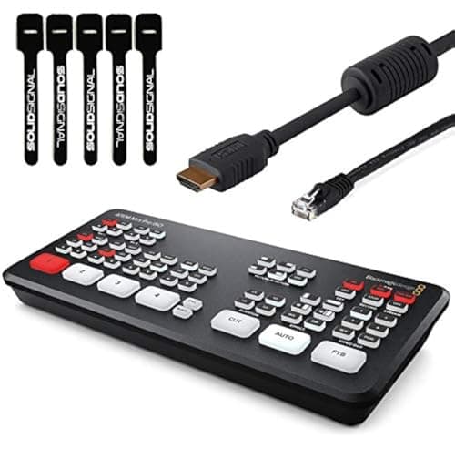 Image of Blackmagic Design ATEM Mini Pro ISO HDMI Live Stream Switcher Starter Bundle with 6’ HDMI Cable, 7’ Cat5e Cable, and 5-Pack of Solid Signal Cable Ties (SWATEMMINIBPRISO)