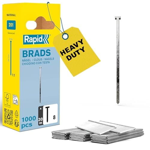 Image of Rapid High Performance No.8 Galvanised Steel Brad Nails, Wire Length: 30 mm, 40109536 - 1000 Pieces