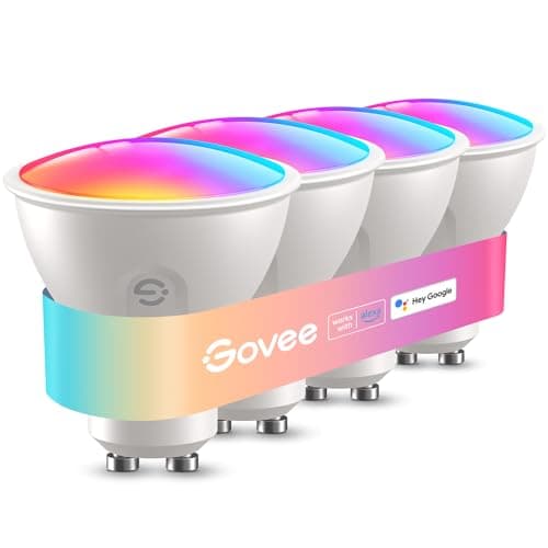 Image of Govee Smart Bulb GU10 RGBWW, 400LM Dimmable Color Changing GU10 LED Light Bulbs Work with Alexa and Google Assistant, 56 Dynamic Scenes, 4 Pack