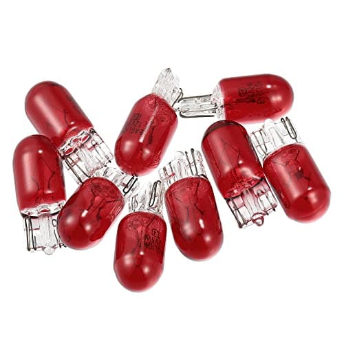 Image of X AUTOHAUX 10pcs DC 12V T10 W5W LED Incandescent Dashboard Light Red for Car