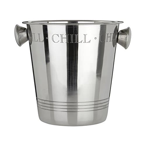 Image of Premier Housewares 507696 Bombay Chill Wine Cooler with Handles, Stainless Steel - Silver 22 x 24 x 20 cm