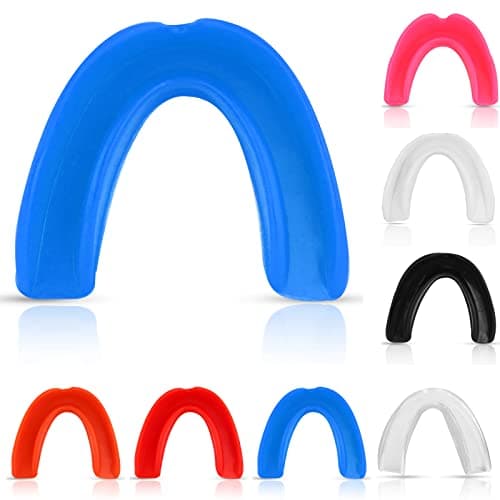 Image of Mouth Guard Gum Shield Junior Senior Contact Rugby Sports Martial Arts MMA Boxing Hockey Football Adult Kids Youth Teeth Protection Boys Girls Boil Bite Fit Professional (Senoir, Blue)
