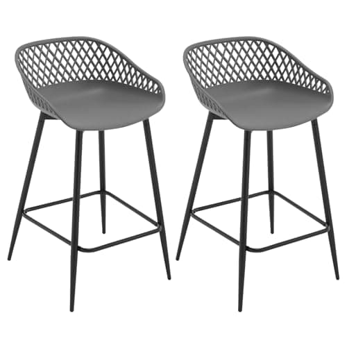 Image of WOLTU Bar Stools Set of 2, Breakfast Barstools with Footrest and Backrest for Kitchen Counter, Grey