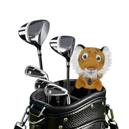 Image of Scott Edward Golf Club Cover Fit Well for Hybrid and Fairway Wood Golf Club, Funny Cute Animal Design Soft Functional Golf Headcover Stylish Club Protection for Men and Women(Yellow Tiger)
