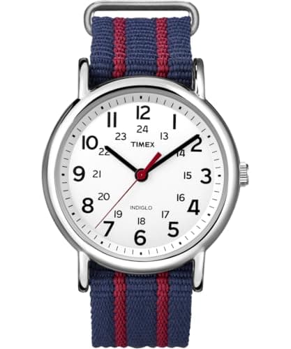 Image of Weekender Timex Central Park Quartz Watch with Analogue Display and Nylon Strap - T2N747, Blue, T2N747PF