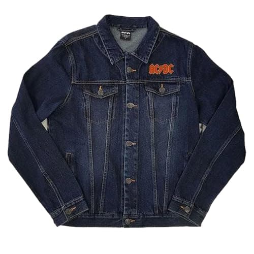 Image of AC/DC Unisex Adult About to Rock Back Print Denim Jacket (M) (Denim Blue)