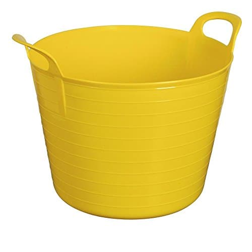 Image of Easy Shopping Large Medium Small Flexi Tub Garden Home Flexible Colour Rubber Storage Container Bucket Polyethylene Flex Tub- MADE IN U.K. (Small 14 Liter, Yellow)
