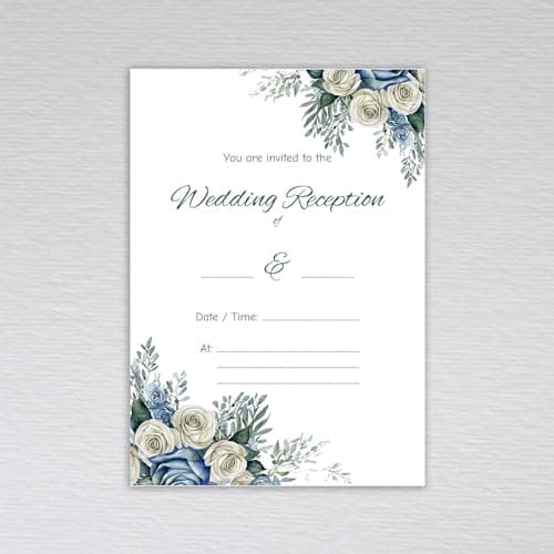 Image of Webspectations Pack of Wedding Reception Invitations: Dusty Blue Wedding Reception Invites (Pack of 20 without Envelopes)