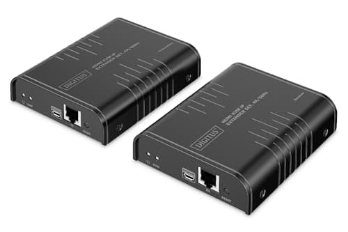 Image of Digitus HDMI KVM IP Extender Set - UHD 4k 60Hz - 40m Range - HDMI 2.0 - Transmitter & Receiver - Up to 253 Receivers - 2x USB Mouse & Keyboard - Point to Point - CAT 6 - Black