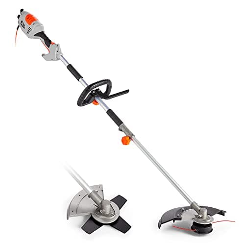 Image of VonHaus 2 in 1 Grass Trimmer & Brush Cutter 1000W – 38cm Max Cutting Width – 10m Cable, Safety Switch, Auxiliary Handle, Shoulder Strap, Lightweight and Tap & Go System