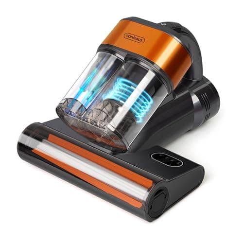 Image of VonHaus UV Mattress Vacuum Cleaner – 4 in 1 Mite Removal Handheld Bed Vacuum with 14kPa, 8000RPM, UV-C Light Sterilization & Multiple Filtration for Bed, Carpet & Sofa – 0.6L Dust Cup, 500W, Grey