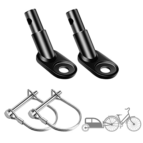 Image of Bigxin 2 Pieces Bicycle Trailer Coupler, Stainless Steel Bike Trailer Hitch Connector with 2 Pieces Coupler Pins, Black Bike Trailer Attachment for Childern and Pet Trailers