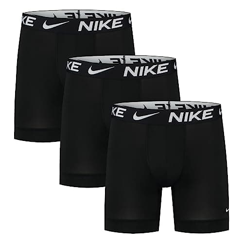 Image of Nike Underwear Men's Essential Boxer Briefs 3-Pack – Classic design, Stretch comfort, Everyday wear & training, Black/Black/Black, S