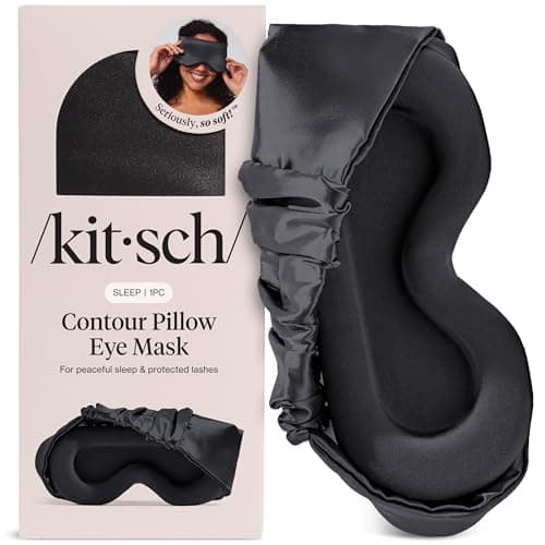 Image of Kitsch Contour Pillow Eye Mask – Softer Than Silk Eye Masks for Sleep, Blindfold Sleep Masks for Women & Men, No Eye Pressure, Lightweight, Eye Care, Travel Essentials - Charcoal