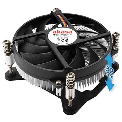 Image of Akasa KS12 | Low Profile Cooler | 31.8mm CPU Cooler | 65W TDP | Designed for Intel LGA775, LGA115x, LGA1200 | 95mm PWM Fan | Suitable for Mini-ITX and HTPC Cases | AK-CC6308EP01