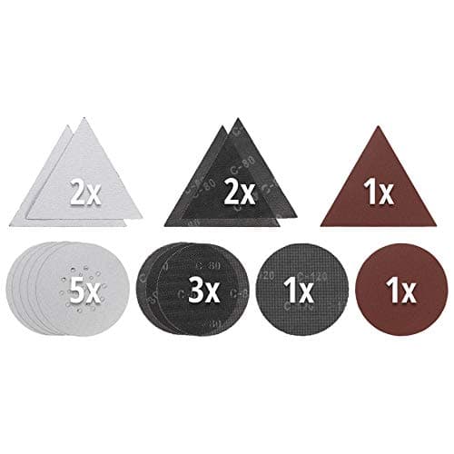 Image of Original Einhell 15-Piece Grid & Sandpaper Set (Drywall Sander Accessories, Diameter 225 mm, 287 x 287 x 287 mm, 13x P80, 2x P120, for Einhell Drywall Sander)