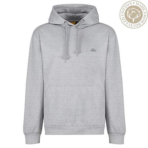Image of Iron Mountain Men's Fleece Hoodie with Kangaroo Pocket Workwear Warm Soft Pullover Cotton Blend Lightweight Durable Winter Hooded Sweatshirt for Men Casual Wear (Light Grey Marl, XL)